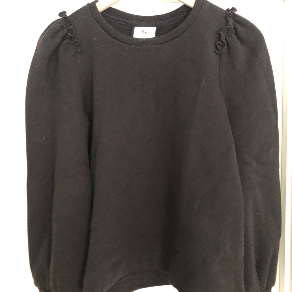 Goop G. Label Black Puff Sleeve Sweatshirt